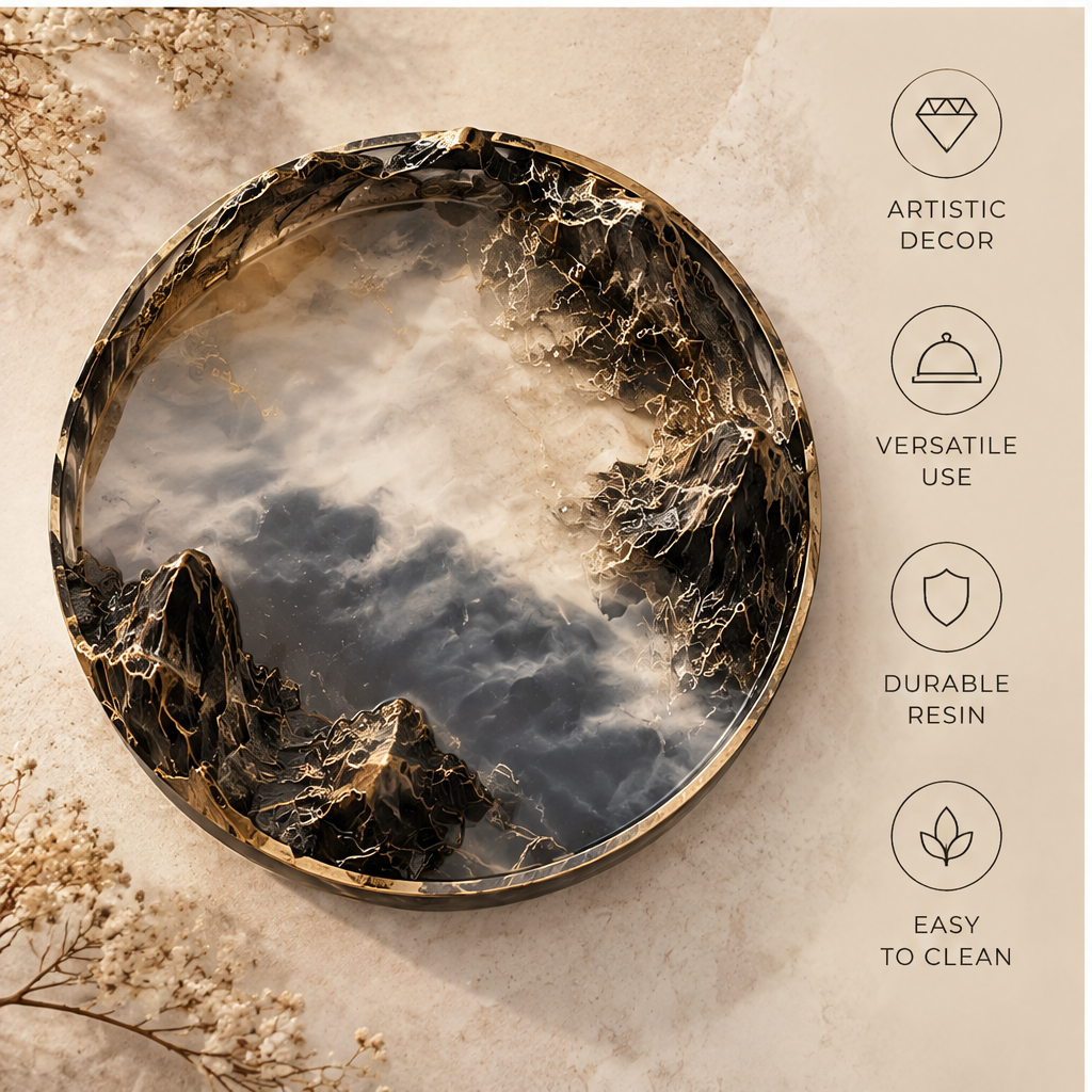Mountain landscape resin tray — A Scenery on Your Table