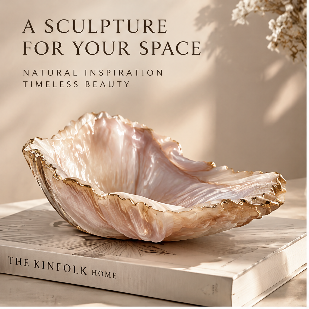 Pearl shell resin tray — A Sculpture for Your Space, on Kinfolk book