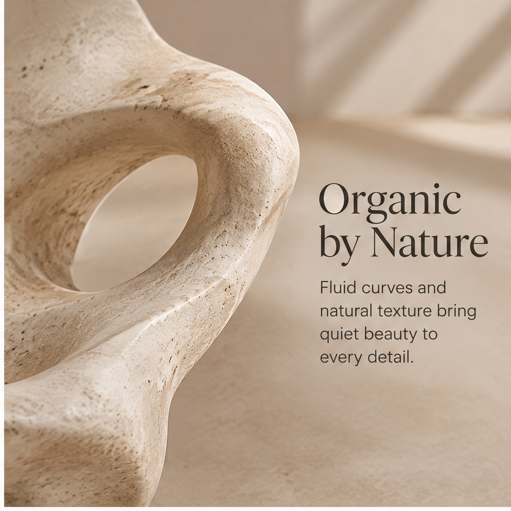 Close-up of fluid curves and hollow openings — Organic by Nature