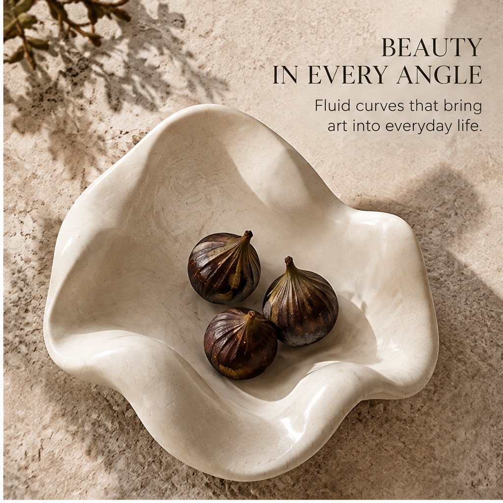 Top-down view of wave-rim tray with figs — Beauty in Every Angle