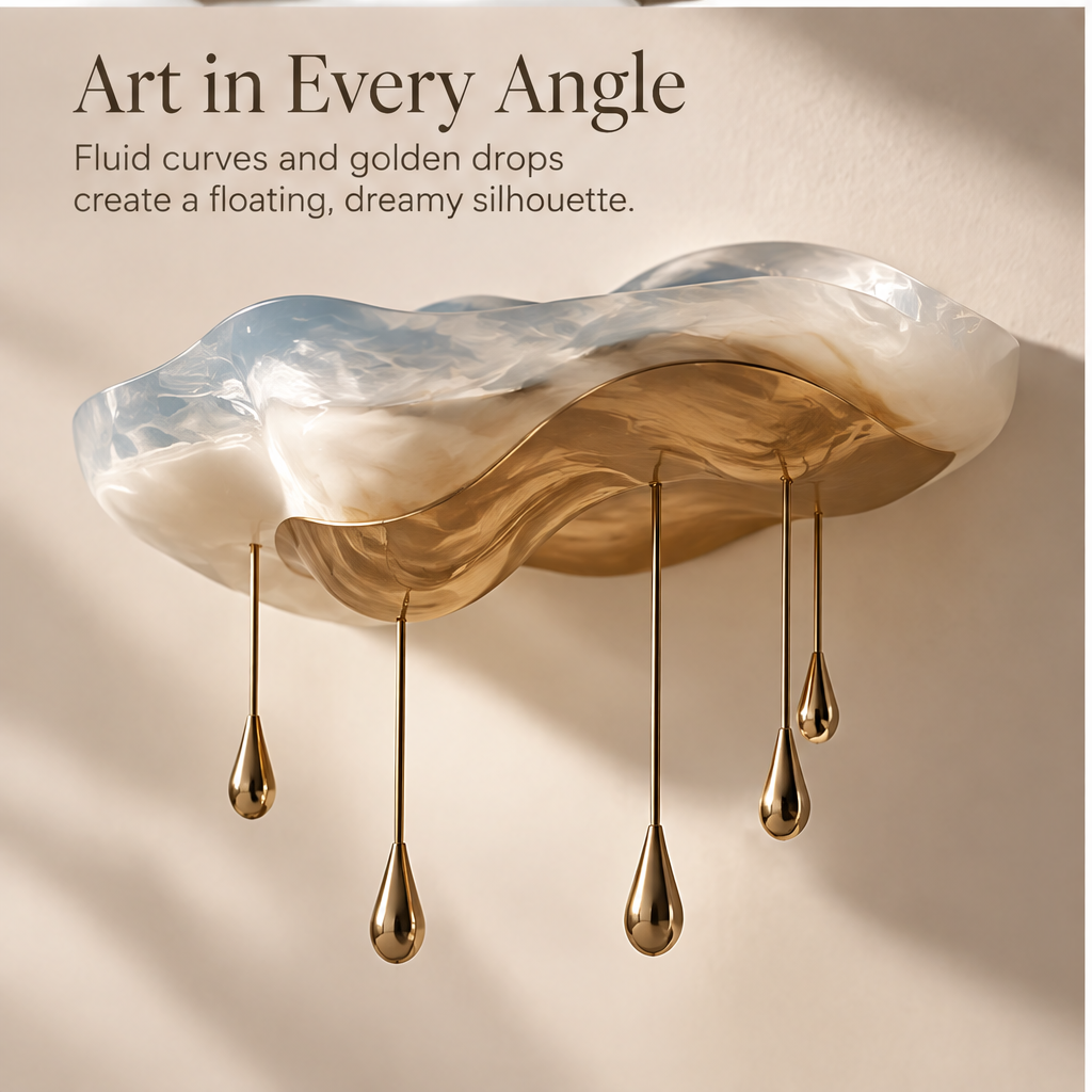 Blue marble cloud tray with perfume — A Sculptural Home Accent