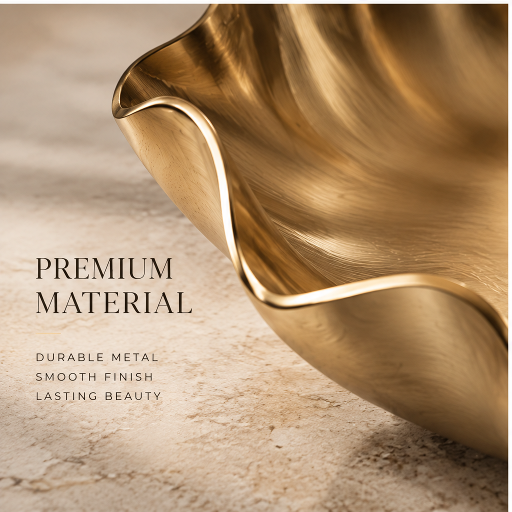 Close-up of wave rim and smooth gold surface — Premium Material