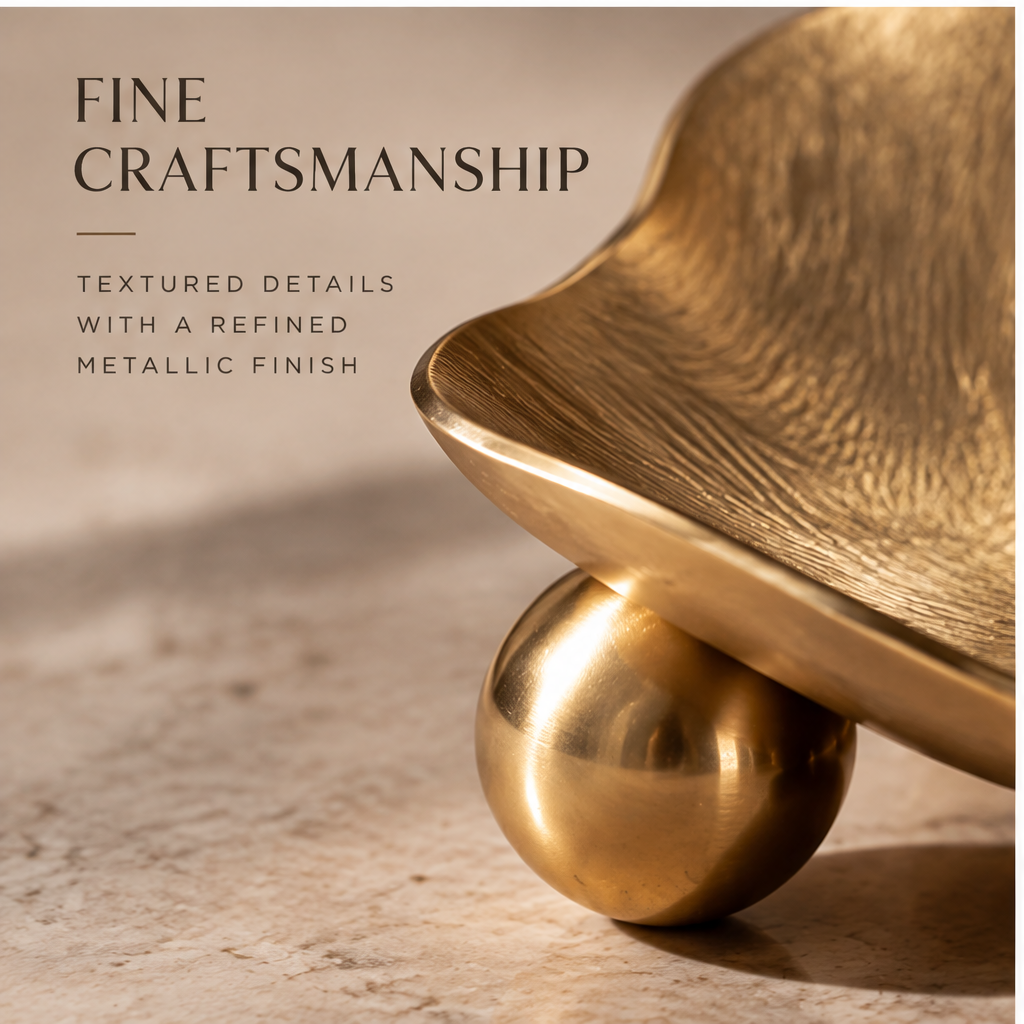 Gold flower petal tray — Sculptural Beauty, elevates every space