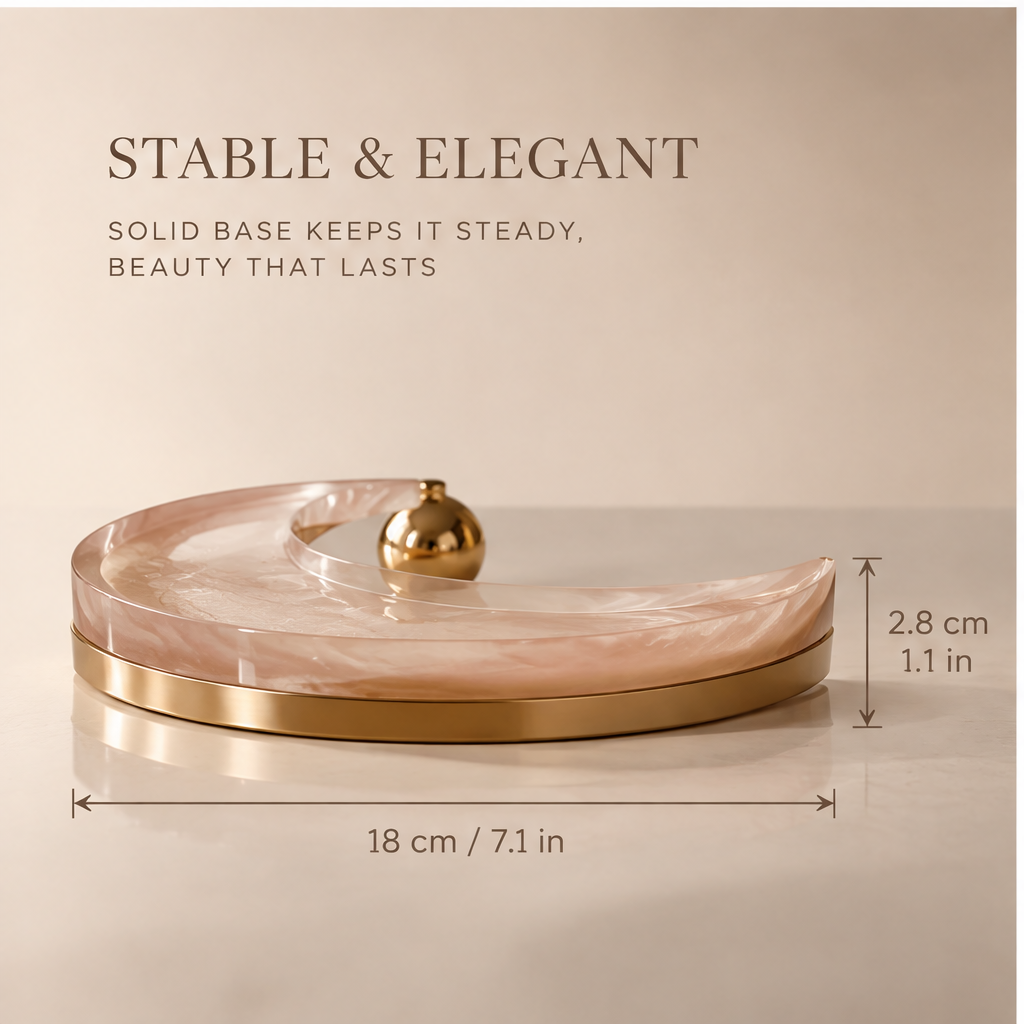 Pink resin moon tray with watch, rings and pearls — A Stylish Home for Your Treasures