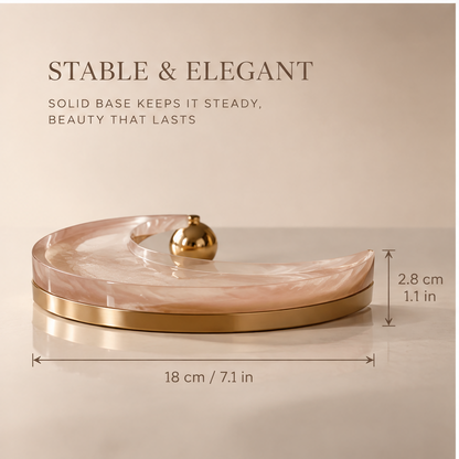 Pink resin moon tray with watch, rings and pearls — A Stylish Home for Your Treasures